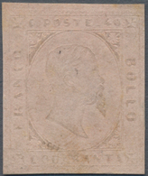 Italien - Altitalienische Staaten: Sardinien: 1853, 40 C Light-rose Unused Without Gum, The Stamp Ha - Sardaigne