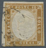 Italien - Altitalienische Staaten: Sardinien: 1858. 19 C. Ochre Yellow, Secnd Plate, 1862 Printing, - Sardinien