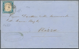 Italien - Altitalienische Staaten: Sardinien: 1855, 20c. Greenish Cobalt, Fresh Colour, Slightly Tou - Sardinia