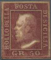 Italien - Altitalienische Staaten: Sizilien: 1859. 50 Grana Brown, "oily Print", Wide Margins, Full - Sicily