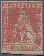 Italien - Altitalienische Staaten: Toscana: 1851, 2 Cr Carmine-red Mint With Original Gum, According - Toscana