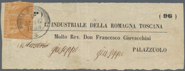 Italien - Altitalienische Staaten: Toscana: 1855: 1 Soldo Ochre, Horizontal Pair On A Wrapper Front - Toskana