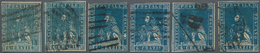 Italien - Altitalienische Staaten: Toscana: 1857, Six Stamps 6 Cr. Milky Blue To Deep Blue, A Very A - Tuscany