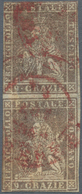 Italien - Altitalienische Staaten: Toscana: 1859.9 Crazie, Brown Lilac Gray, Vertical Couple Cancele - Toskana