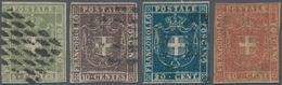 Italien - Altitalienische Staaten: Toscana: 1860, Four Stamps Set 5 C. Olive Green To 40 C. Dull Car - Tuscany