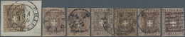 Italien - Altitalienische Staaten: Toscana: 1860, Seven Stamps 10 C. Dull Brown To Chocolate Brown, - Tuscany