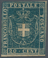 Italien - Altitalienische Staaten: Toscana: 1860, Provisional Government, 20 Cents Blue, New With Or - Toskana