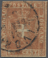 Italien - Altitalienische Staaten: Toscana: 1860, 80 Cent. Brownish-red Cancelled With Circle Stamp, - Tuscany