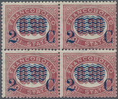 Italien: 1878, 2 C On 0,30 L Brown-lilac, Block Of 4, Fresh Color, VF Mint Never Hinged Condition. C - Mint/hinged