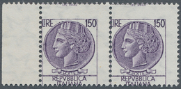 Italien: 1976, Italia Turrita 150 Lire Purpur Violet, Margin Pair In Very Fine Condition Mint Never - Ungebraucht