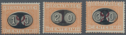 Italien - Portomarken: 1890/1891, 10c On 2c, 20c On 1c And 30c On 2c Orange/carmine Unused With Orig - Postage Due