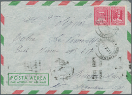 Italien - Verrechnungsmarken: 1955 - Luftpostbrief Von Florenz Nach Argentinien, Frankiert Mit Zusam - Revenue Stamps