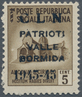 Italien - Lokalausgaben 1944/45 - Valle Bormida: 1945, 5 Cents Brown "destroyed Monuments" With Over - National Liberation Committee (CLN)