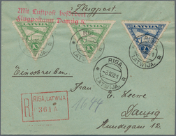 Lettland: 1921, RIGA-DANZIG: Registered Printed Matter And Registered Letter With RIGA "R" Numerator - Latvia