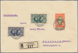 Liechtenstein: 1929, Thronbesteigung 5 Fr. Und Mi.Nr. 86+83 Auf Sauberem R-Brief Nach Deutschland Mi - Usados