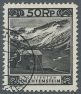 Liechtenstein: 1930 - Freimarkenserie 3 Rp. Bis 2 Fr. Gestempelt In Vorzüglicher Erhaltung, Dabei Au - Used Stamps