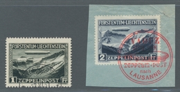 Liechtenstein: 1931, Liechtensteinfahrt Des LZ 127, 1 Mark Mit (Gefälligkeits-)Stempel "Triesenberg - Oblitérés