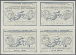 Niederlande - Ganzsachen: 1911. International Reply Coupon 14 Cent. (Rom Type) In An Unused Block Of - Material Postal