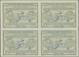 Norwegen - Ganzsachen: Design "Madrid" 1920 International Reply Coupon As Block Of Four 70 Oere Norg - Entiers Postaux