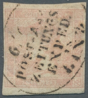 Österreich: 1851, Rosa Merkur Mit Zeitungs-Expeditionsstempel Von LINZ. Repariert, Etwas 1/3 Des Mar - Oblitérés