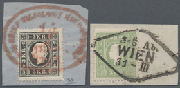 Österreich: 1859, 2 Kr. Schwarz Type II Und 3 Kr. Grün, Zwei Farbfrische Und Gut Gezähnte Werte, Je - Used Stamps