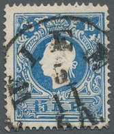 Österreich: 1858; 15 Kreuzer Blau Mit Plattenfehler "05" Statt 15 Links Oben Mit Klarem Einkreisstem - Usados