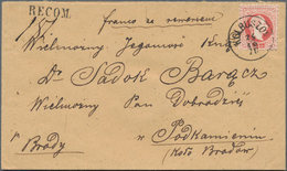Österreich: 1876, 5 Kr Rot Und Rückseitig Waager. Paar Entwertet Mit Seltenem K1 "KOLBUSZOW" Und L1 - Used Stamps