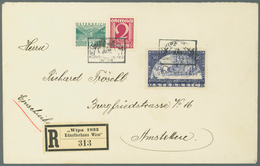 Österreich: 1933 (24.6.), R-Brief Mit WIPA-glatt Und Zwei Freimarken Mit So.-Stpl. 'WIPA 1933 KÜNSTL - Usados