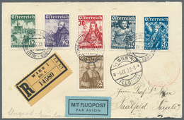 Österreich: 1933 (8.9.), Katholikentag Kompletter Satz Auf R-Flugpostbrief Mit So.-Stpl. 'ALLGEMEINE - Used Stamps