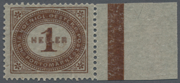 Österreich - Portomarken: 1900, 1 H. Braun, Druck Auf Der Gummiseite, Postfrisches Randstück, Senkre - Taxe