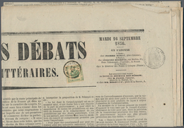 Österreich - Zeitungsstempelmarken: 1857, 2 Kr. Type II Auf Kpl. Zeitung JOURNAL DES DÉBATS Aus Pari - Newspapers