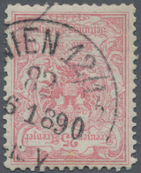 Österreich - Zeitungsstempelmarken: 1890, 25 Kr Rosarot, LZ 12 1/2, Entwertet Mit Poststempel WIEN 1 - Newspapers