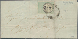 Österreich - Lombardei Und Venetien - Stempelmarken: 1854, 15 C Grün/schwarz EF Entwertet Mit Dem Se - Lombardo-Vénétie