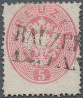 Österreich - Verwendung In Liechtenstein: 1863, 5 Kr. Rosa Doppeladler Gez. 14 Mit L2 Balzers, Lt. F - Other & Unclassified