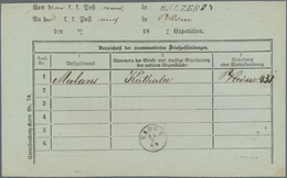 Österreich - Verwendung In Liechtenstein: 1869, Begleitschein Rekommandierter Briefe Von BALZERS Mit - Autres & Non Classés