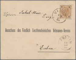 Österreich - Verwendung In Liechtenstein: 1904, 3 H. Kaiserkopf Gelbbraun Mit Lack Auf Todes-Anzeige - Autres & Non Classés