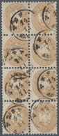 Österreich - Verwendung In Ungarn: 1863/1864, 15 Kr. Braun Im Senkrechten 8er-Block, Farbfrisch Und - Other & Unclassified