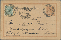 Österreich - Ganzsachen: 1894, 2 Kr Braun Ganzsachenkarte Mit Zusatzfrankatur Von Bodenbach Nach POR - Altri & Non Classificati