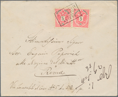 Österreich - Stempel: 1886, 2 X 5 Kr Lilarot/schwarz, Entwertet Mit Italienischem Schiffspoststempel - Franking Machines (EMA)