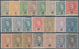 Portugal: 1895/1905, King Carlos I. Simplified Complete Set With 22 Values 2½r. To 500r., Mint Light - Briefe U. Dokumente