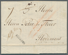 Russland - Vorphilatelie: 1789 Cover With Single Line Cancel "MOSCOV" From Moscow To Hodimont, Incl. - ...-1857 Prefilatelia