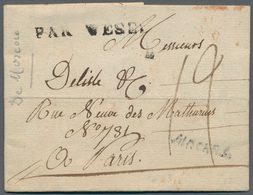 Russland - Vorphilatelie: 1803 Cover From Moscow With Single Line Cancel "Par Wesel" Applied In Colo - ...-1857 Préphilatélie