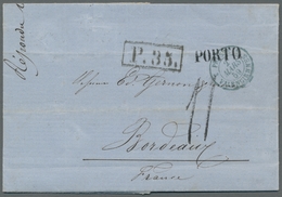 Russland - Vorphilatelie: 1859, Unfrankierter Brief Aus St.Petersburg Nach Bordeaux/France Mit Raute - ...-1857 Vorphilatelie