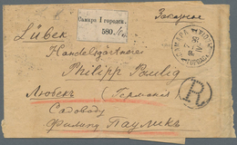 Russland: 1899 Registered Postal Stationery Wrapper From Samara To Kübeck With White Registration La - Lettres & Documents