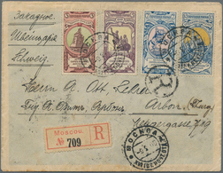 Russland: 1905 Registered Cover From Moscow 16th Town Expedition Franked With Complete Set Of Charit - Cartas & Documentos