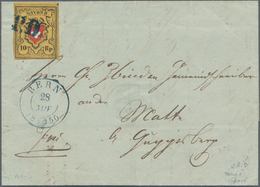 Schweiz: 1850: 10 Rp. Rayon II In Orangegelber Nuance Aus Der "Familie Der Tabakbraunen", Type 8, St - Oblitérés
