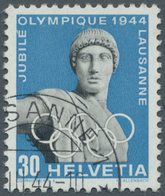 Schweiz: 1944, Schweiz, 30 Rp. Olympisches Komitee Mit Retusche "dunkler Fleck Im Linken Auge", Klar - Used Stamps