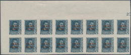 Spanien: 1938, Airmails 50c. Slate And 1pts. Blue, IMPERFORATE Marginal Blocks Of 16 From The Upper - Other & Unclassified