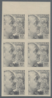 Spanien: 1939, Compulsory Surtax Stamp General Franco 10c. IMPERFORATE COLOUR PROOF In Grey In A Blo - Sonstige & Ohne Zuordnung