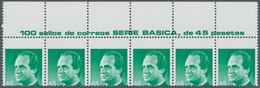 Spanien: 1985, King Juan Carlos I. 45pta. Emerald-green With HEAVY SHIFTED Horizontal Perforation In - Sonstige & Ohne Zuordnung